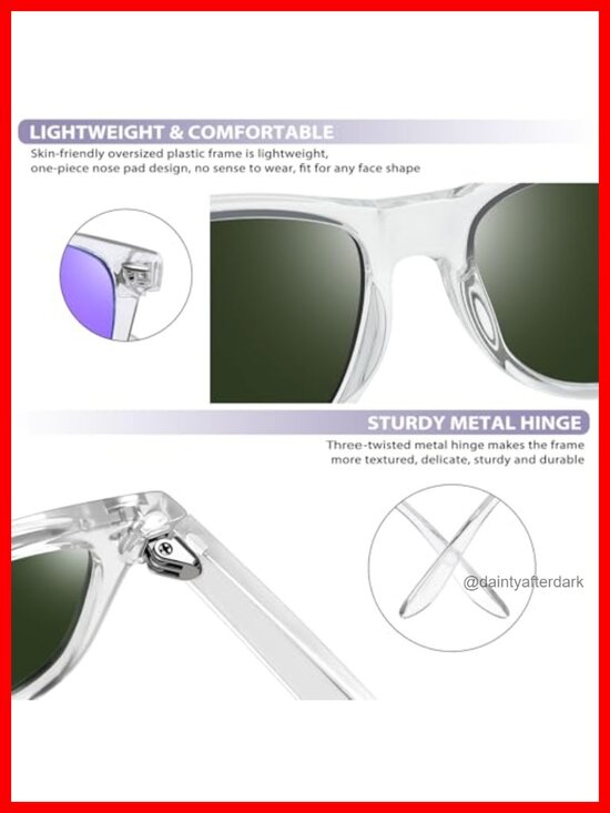 3 Pack Square Sunglasses Polarized UV Protection Trendy Shades Women Men main image 6